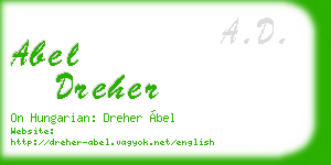 abel dreher business card